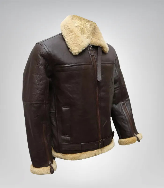 Classic men’s shearling B3 flight jacket – real RAF pilot bomber style