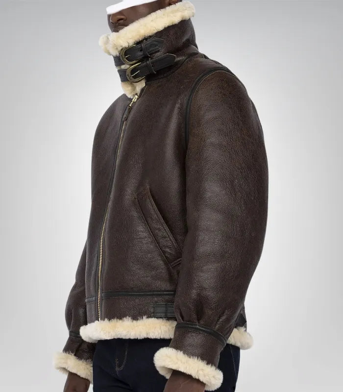 Classic RAF pilot jacket – men’s B3 shearling leather aviator bomber