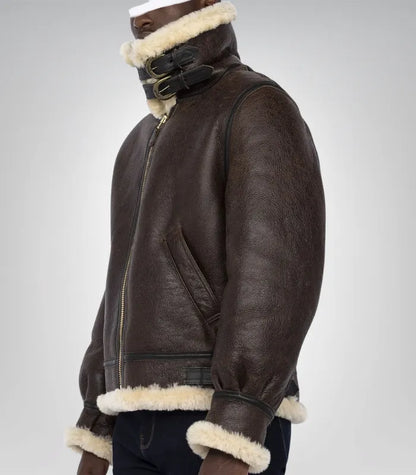 Classic RAF pilot jacket – men’s B3 shearling leather aviator bomber