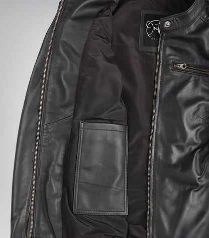 Stylish distressed brown leather motorcycle jacket for women – Dodge