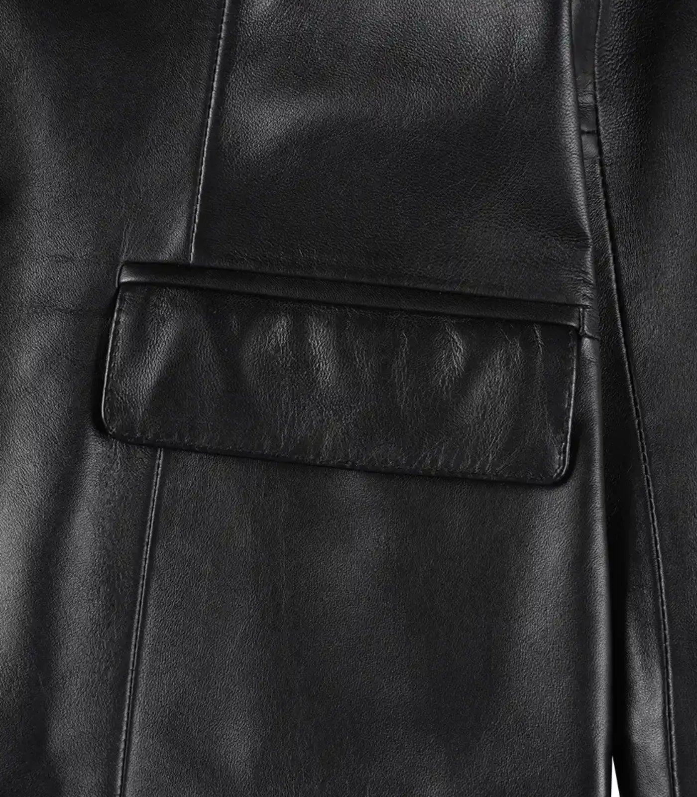 Stylish black leather blazer for women – premium lambskin two-button design