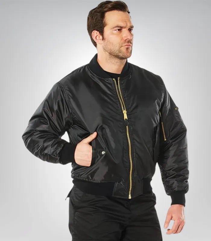 Real sheepskin B3 flight jacket – men’s RAF dark brown leather bomber coat