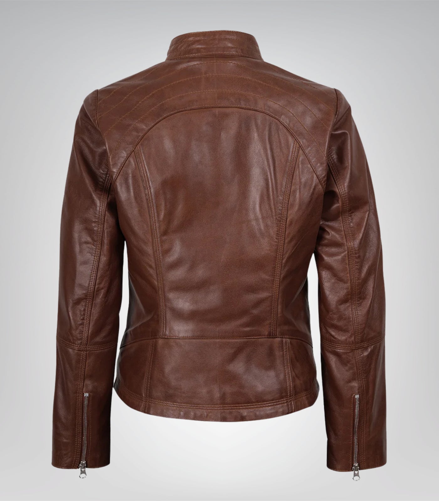 Stylish Acerra women’s slim-fit leather biker jacket design