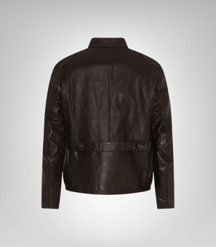 Stylish men's brown leather jacket – Goodwood motorcycle collection