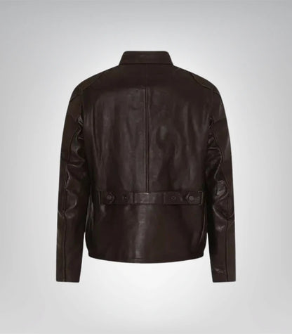 Stylish men's brown leather jacket – Goodwood motorcycle collection