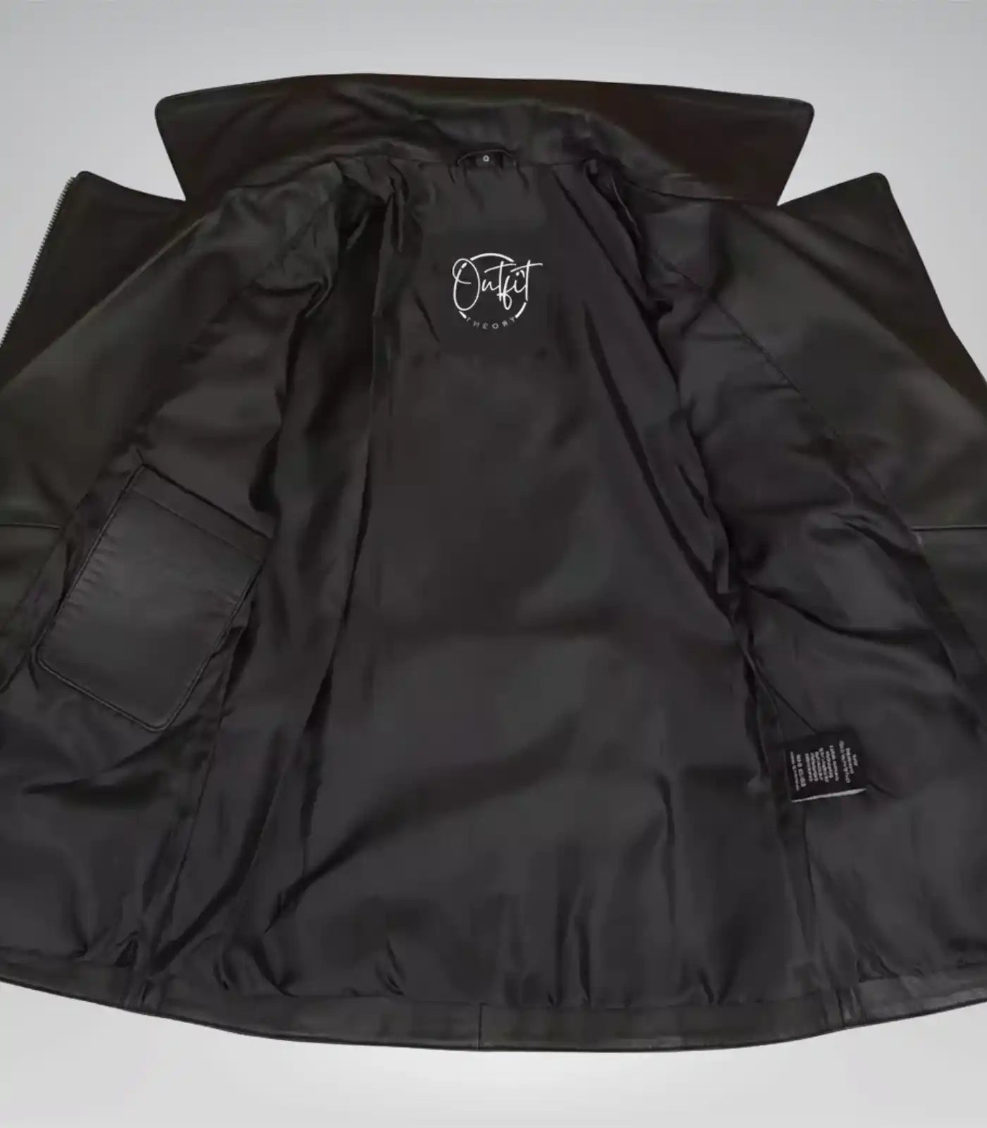 Stylish black leather longline moto jacket for women with belted waist