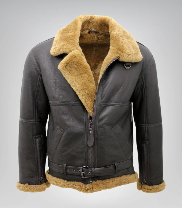 Vintage men's RAF aviator bomber jacket – ginger brown leather