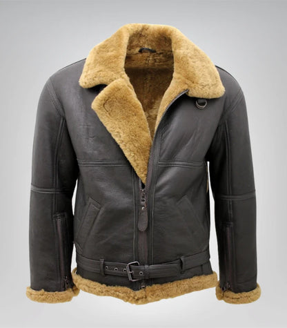 Vintage men's RAF aviator bomber jacket – ginger brown leather