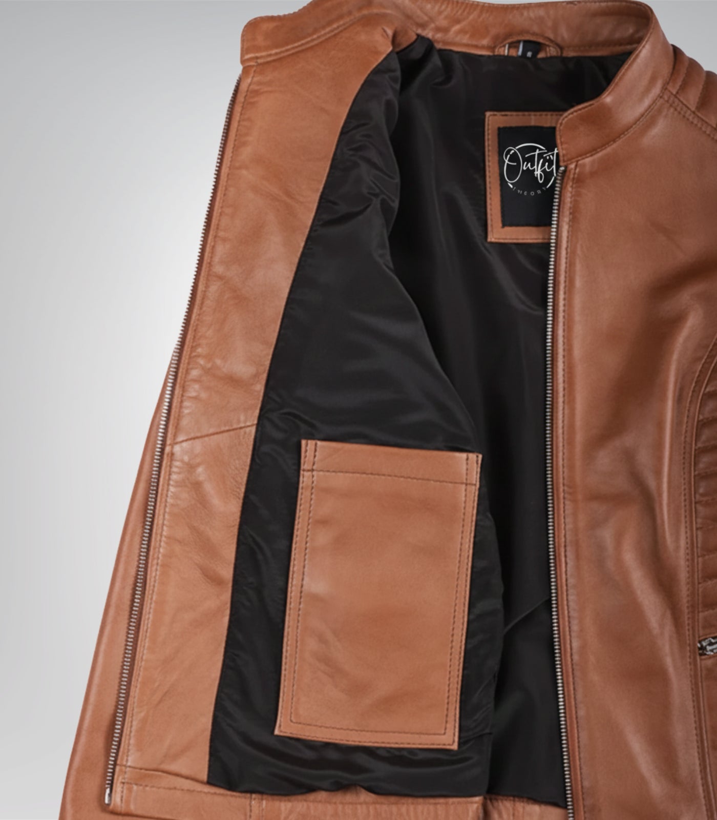 Tan Women’s Slim-Fit Premium Leather Jacket