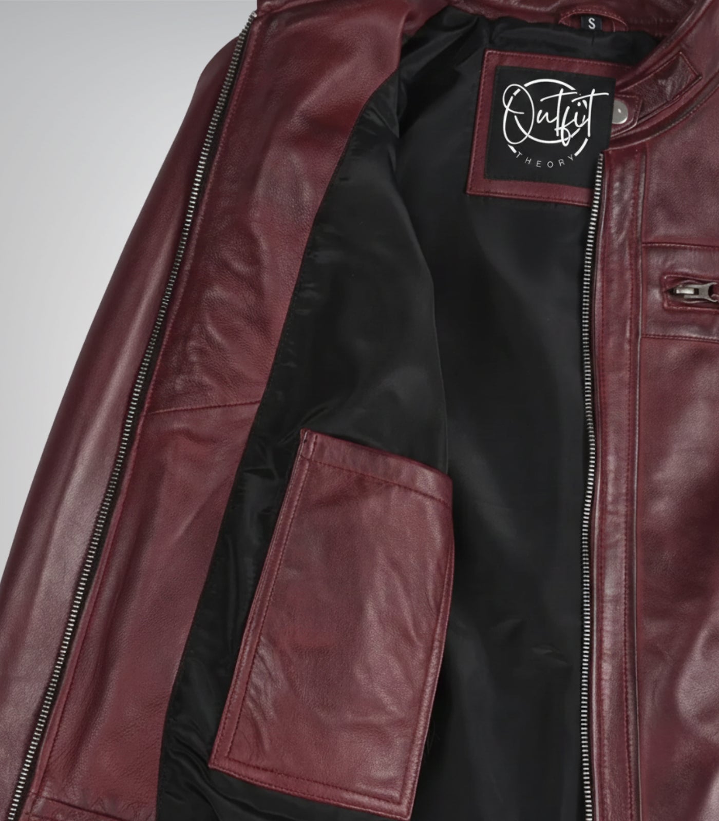 Women’s Burgundy Genuine Lambskin Moto-Style Leather Jacket