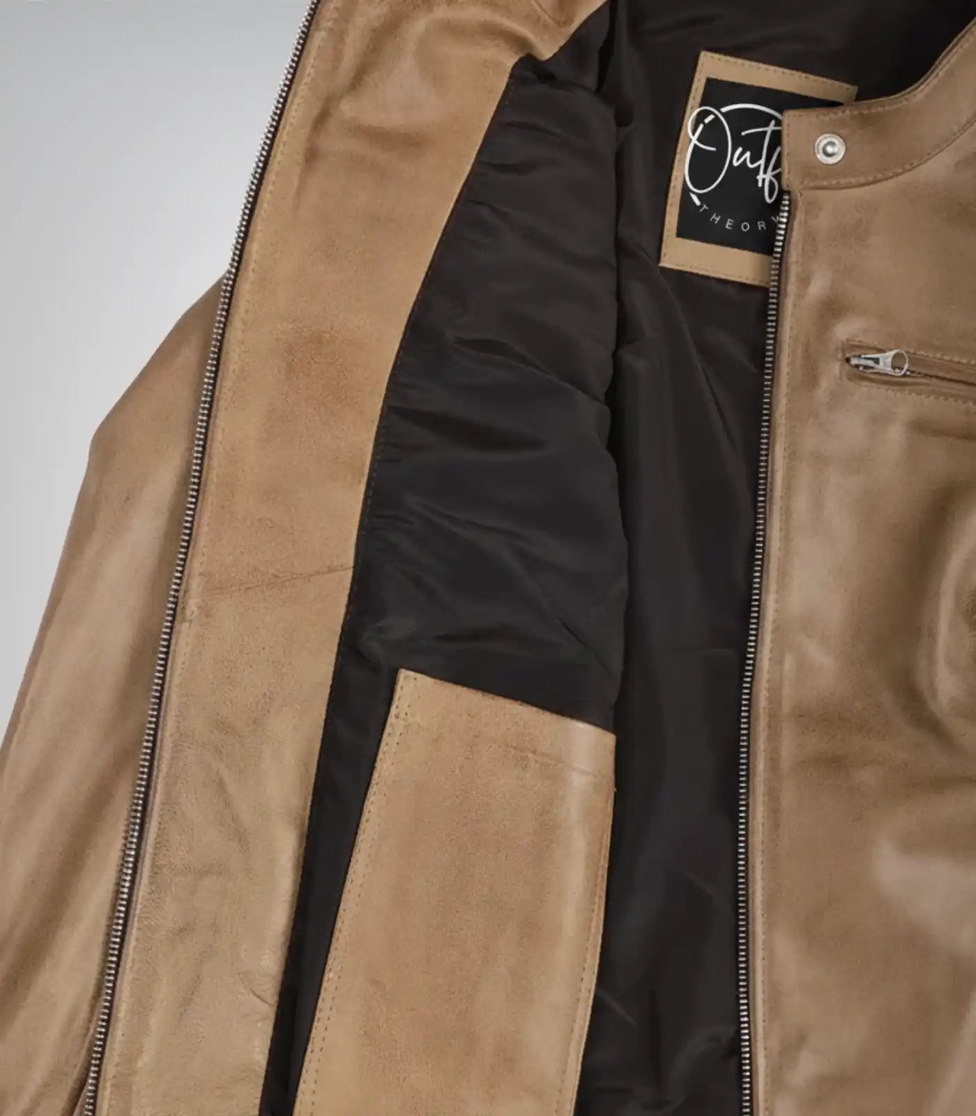 Stylish women’s camel leather motorcycle jacket design