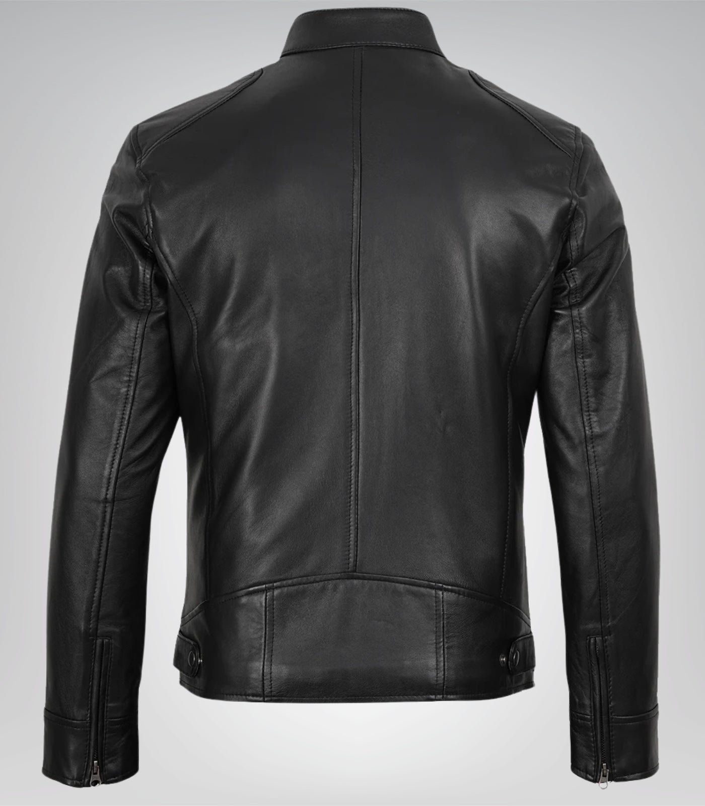 Sleek Lambskin Leather Motorcycle Jacket for Men