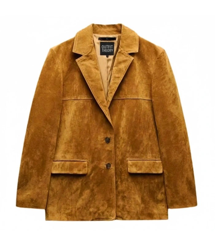 Classic cowgirl suede blazer – vintage 80s leather coat for women