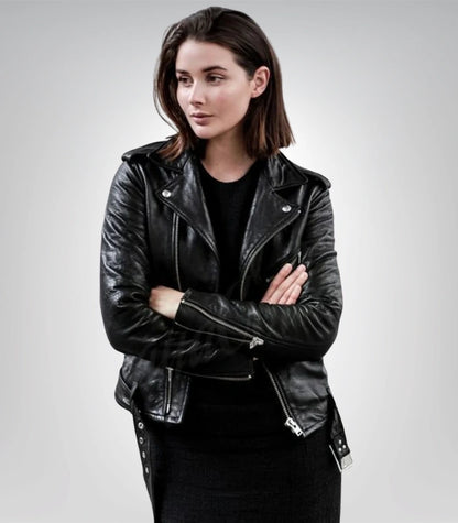 Women’s black leather blazer coat – short street style jacket