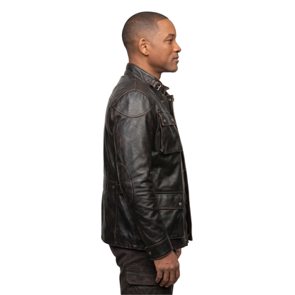 Shop the I Am Legend Will Smith Belted Military Leather Jacket Today