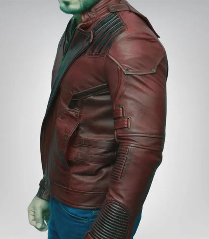 Men’s Red Sheepskin Leather Moto Biker Jacket – Guardians Inspired