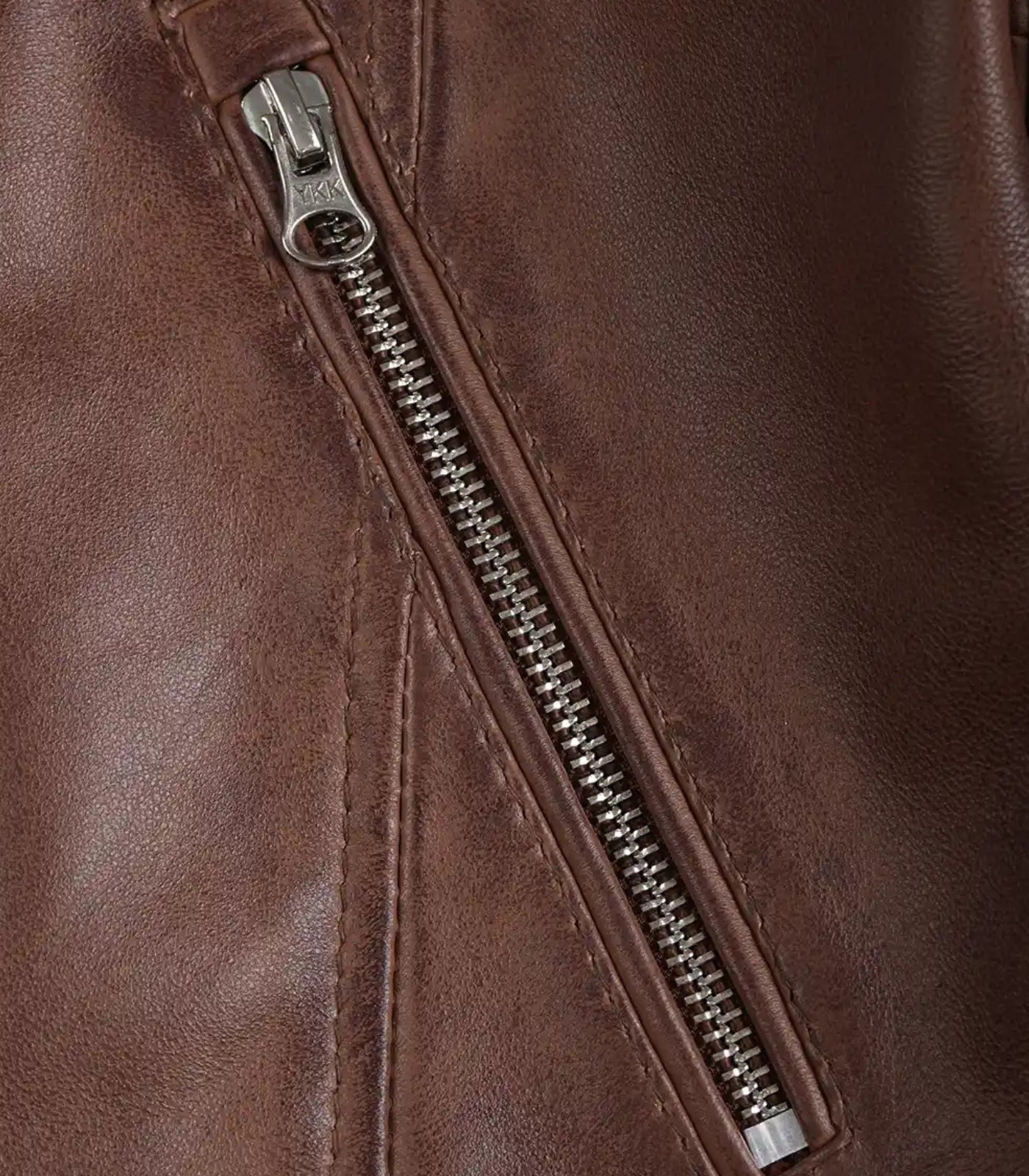 Women’s genuine cognac leather motorcycle jacket