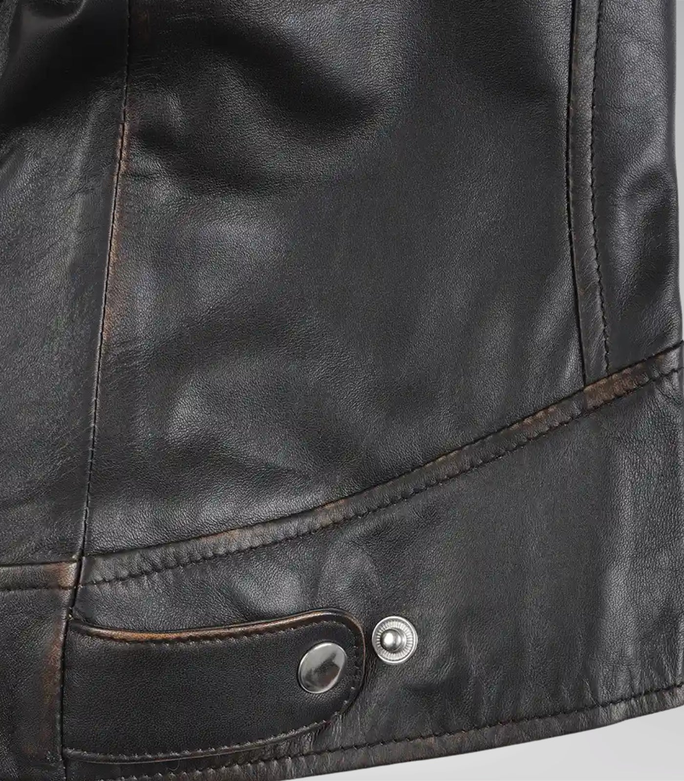 Women’s genuine brown leather moto jacket in distressed style – Dodge