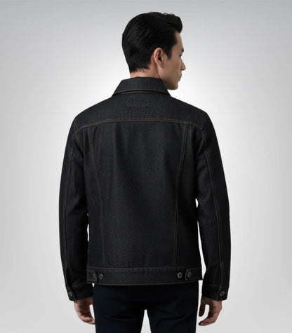 Conard Faded Black Denim Trucker Jacket