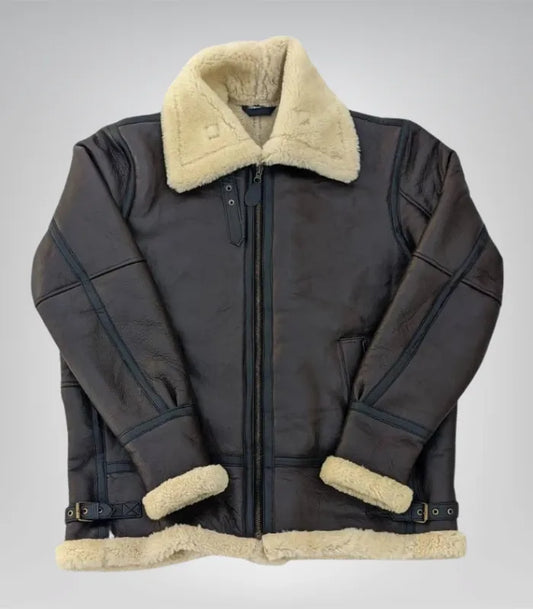Men’s aviator B3 flying jacket – genuine shearling sheepskin leather