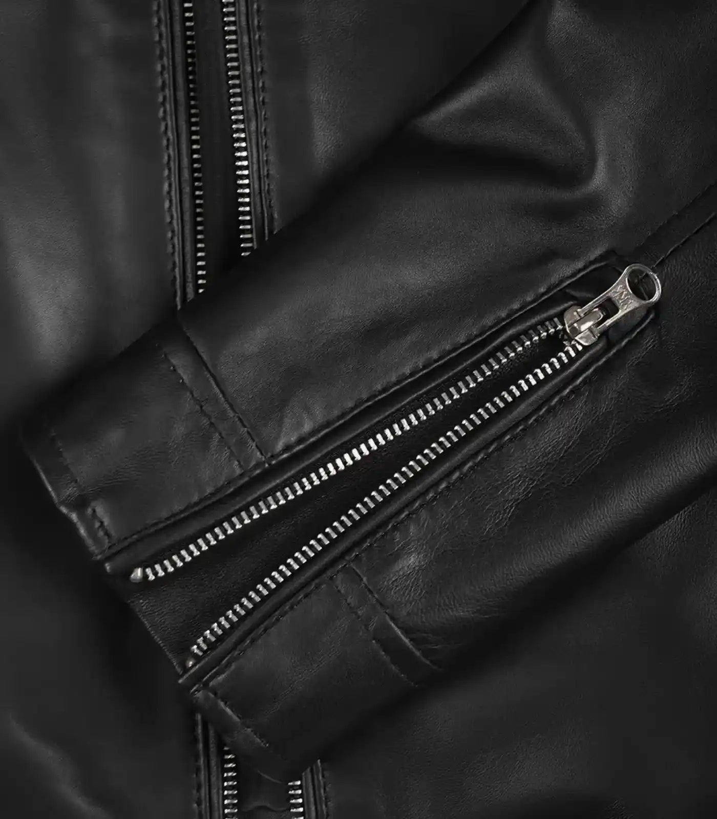 Women’s real leather motorcycle jacket in classic black finish