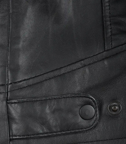 Matte Black Men’s Leather Motorcycle Jacket