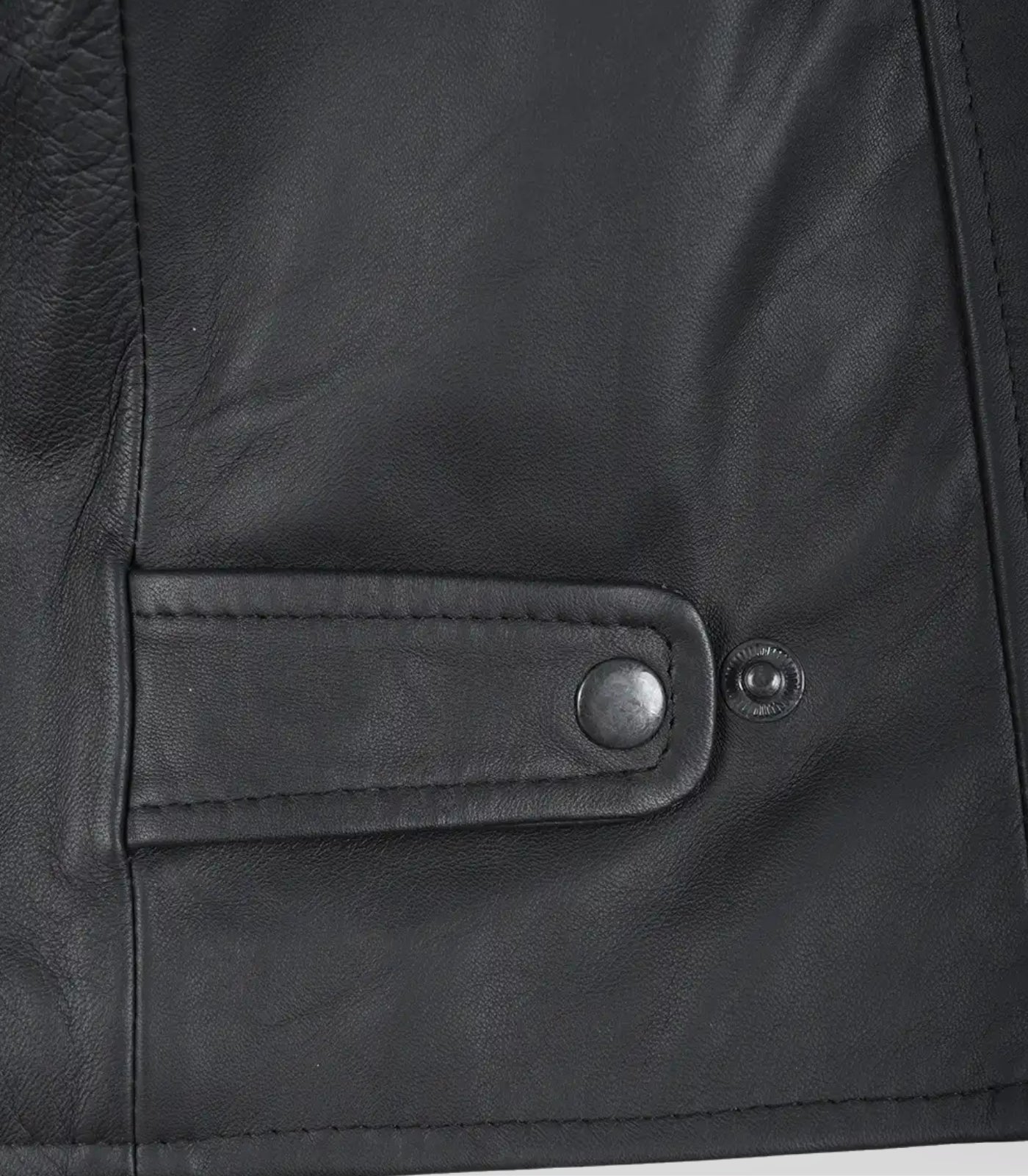 Men’s Genuine Leather Biker Jacket Matte Black Finish