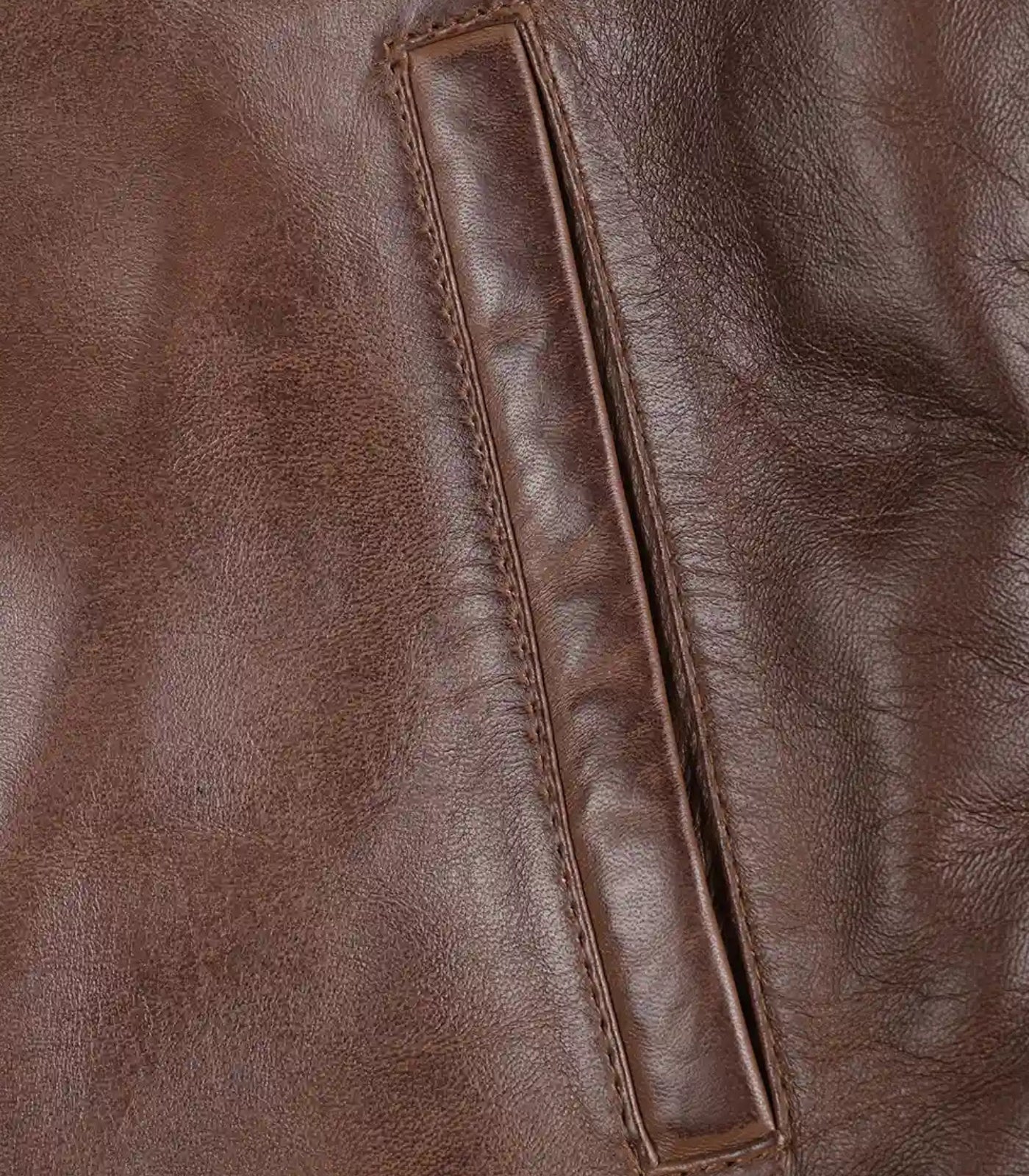 Cognac Men’s Leather Motorcycle Jacket
