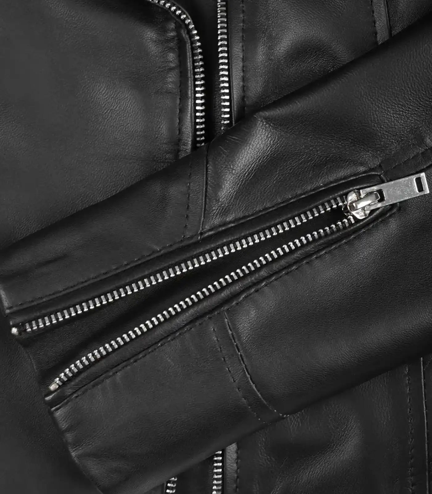 Women’s genuine leather moto jacket featuring an asymmetrical zipper – Rita edition