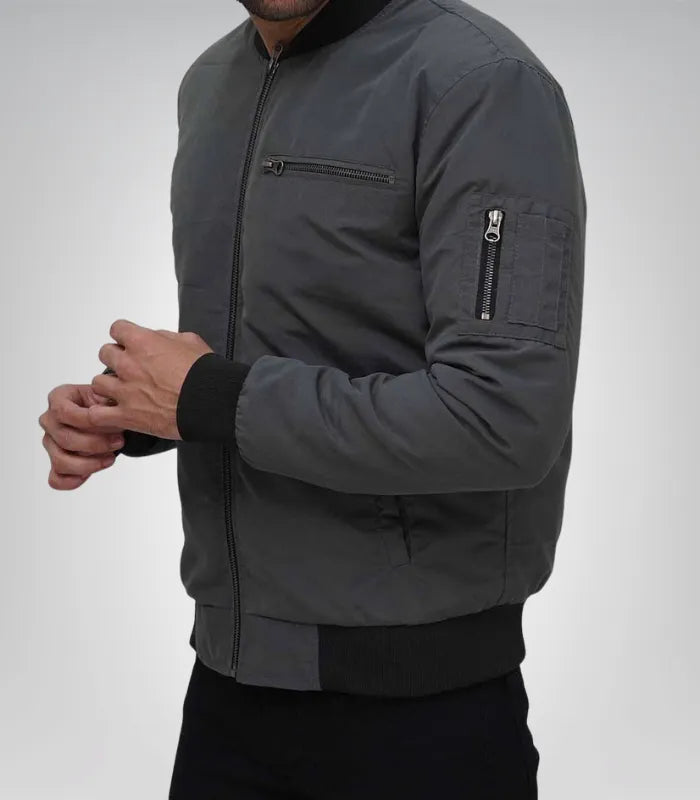 Reversible MA-1 flight jacket for men – classic bomber style coat