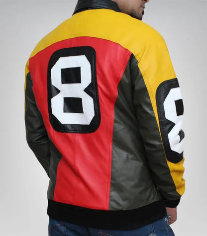 8 Ball Leather Bomber Jacket for Men – Iconic Puddy Inspired Style