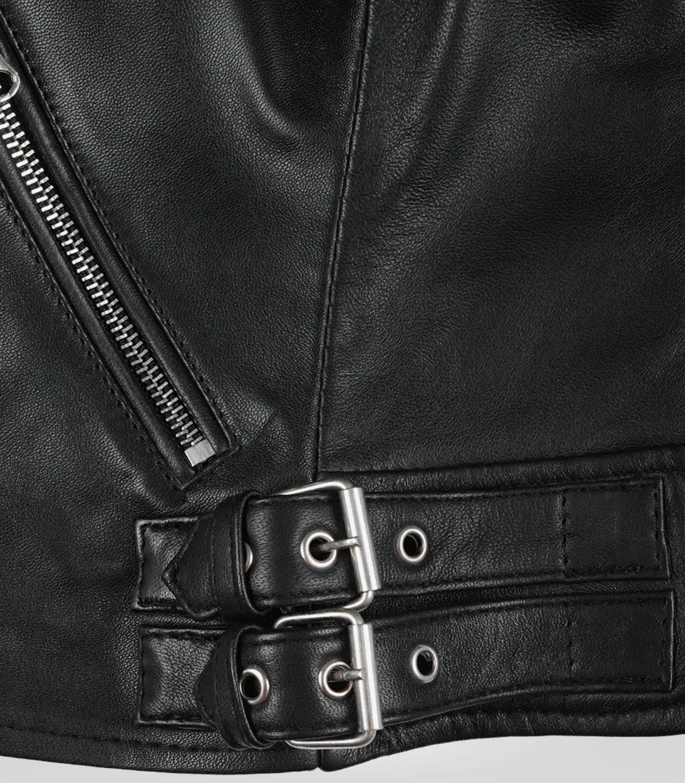 Women’s Genuine Black Leather Biker Jacket
