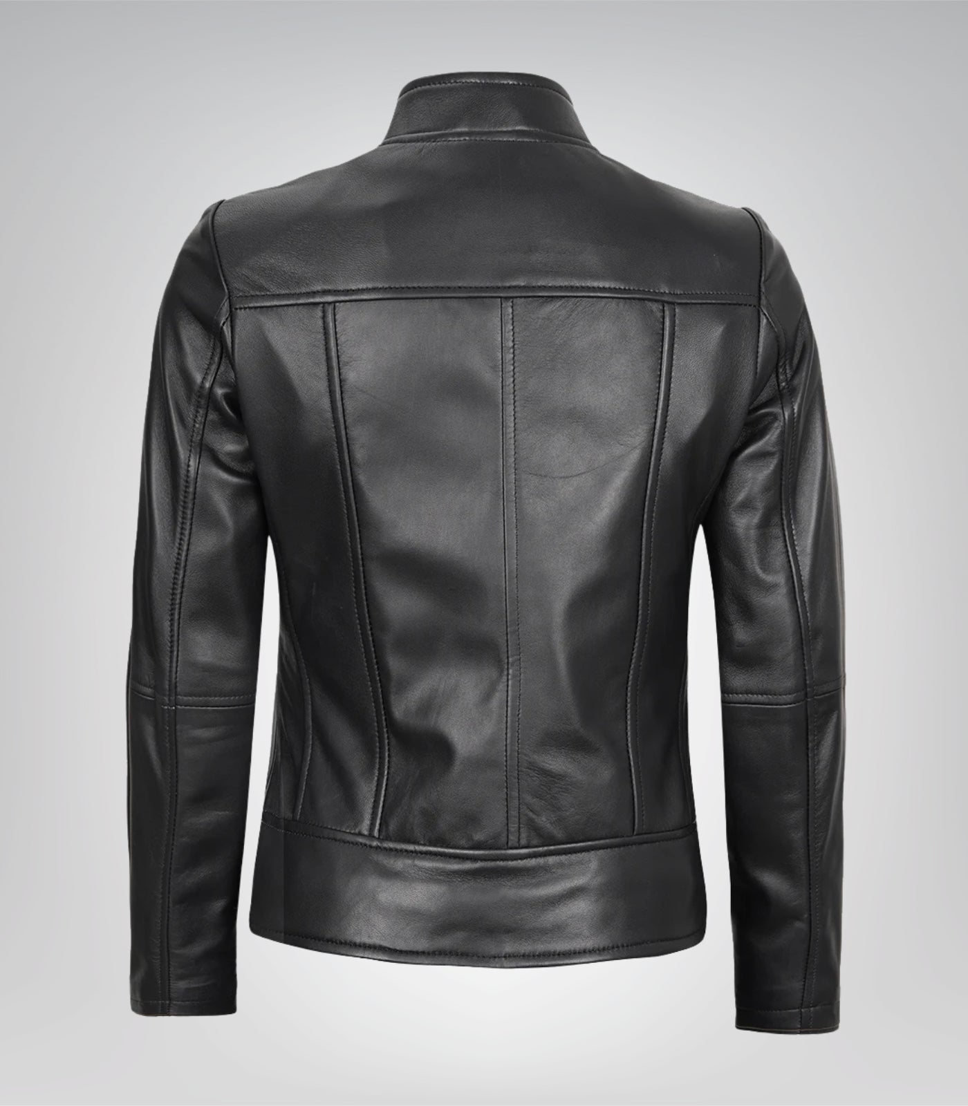 Trendy women’s black bomber jacket in real leather with detachable hood
