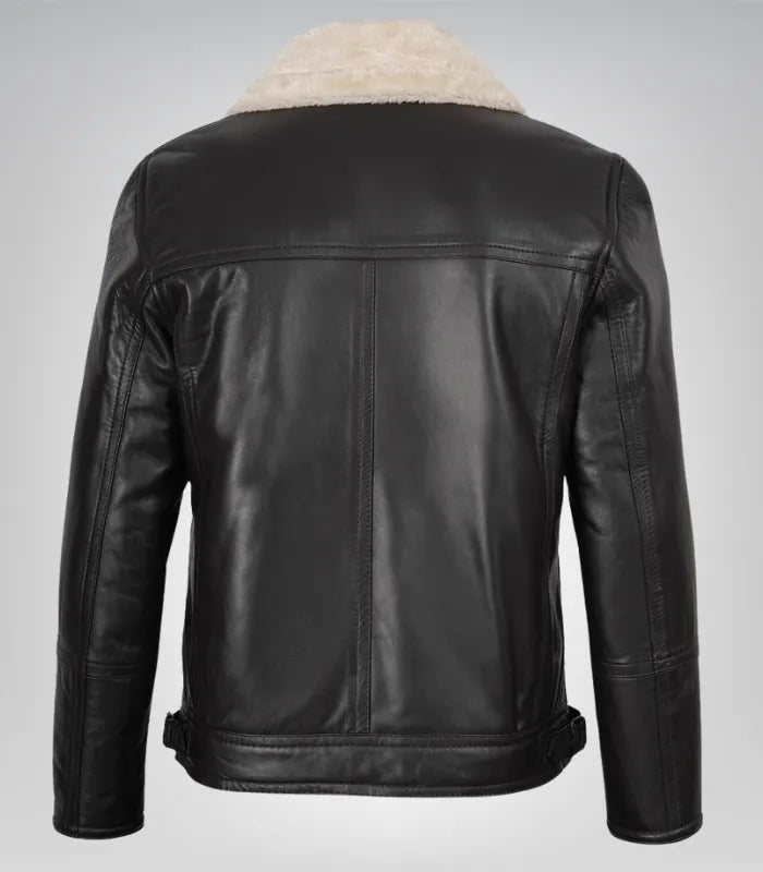 Men’s Dark Brown Biker Shearling Leather Jacket – Asymmetrical Winter Style