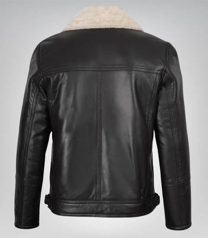 Men’s Dark Brown Biker Shearling Leather Jacket – Asymmetrical Winter Style