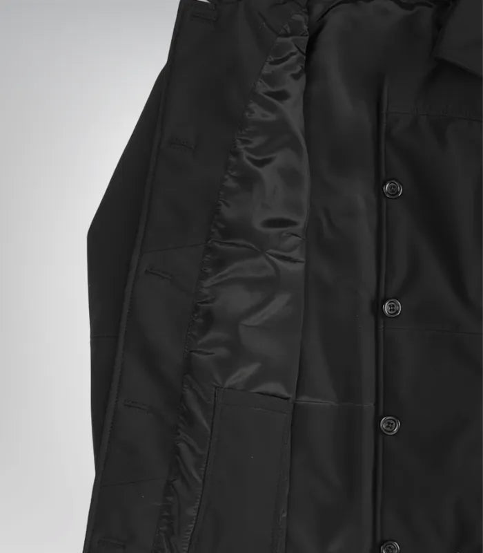 Women’s Black Lightweight 3/4 Length Button Down Car Coat