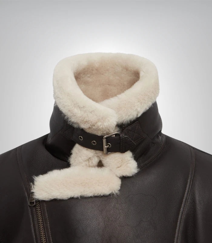Premium men’s dark brown leather flying jacket – RAF bomber style