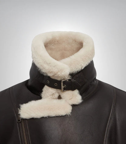 Premium men’s dark brown leather flying jacket – RAF bomber style