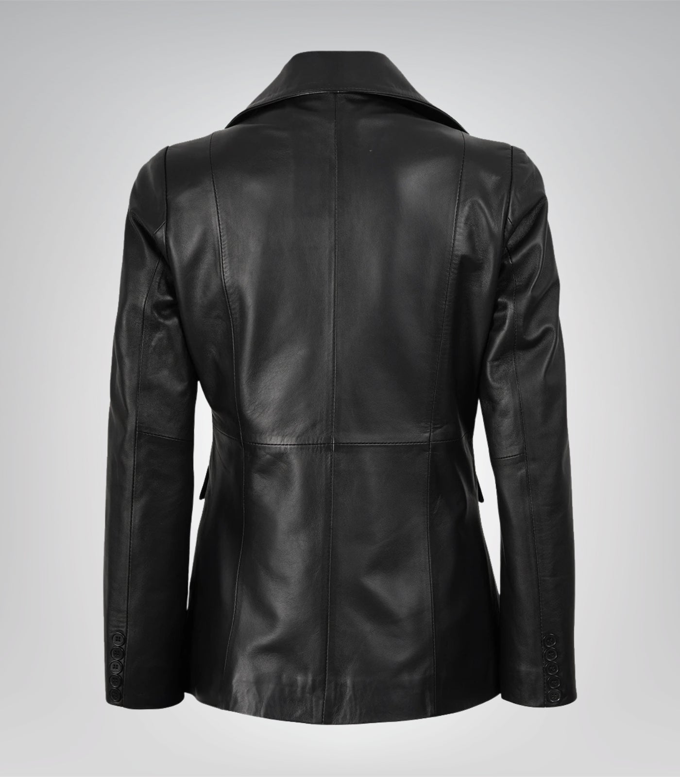 Women’s genuine black lambskin leather blazer