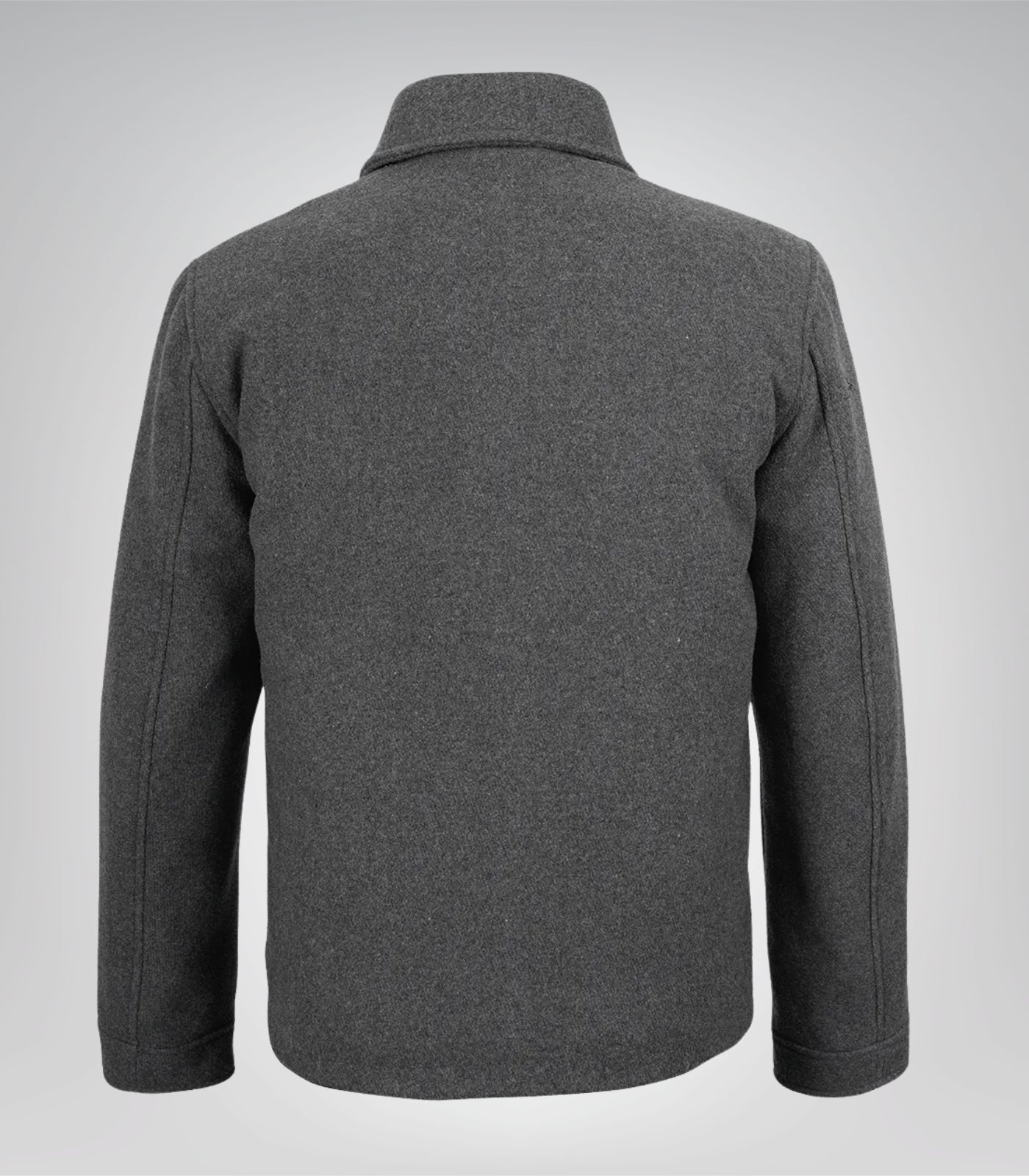 Kevin Men’s Gray Wool Button-Up Jacket Tailored Winter Wool Coat