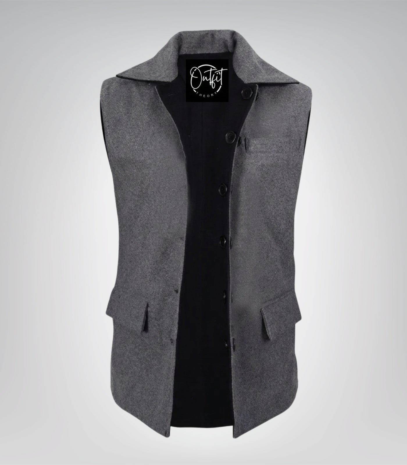Lester Men Black and Gray Reversible Wool Vest