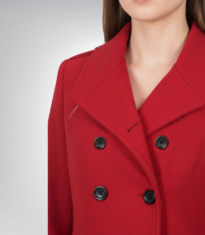 Scarlet Women’s Red Double-Breasted Wool Peacoat