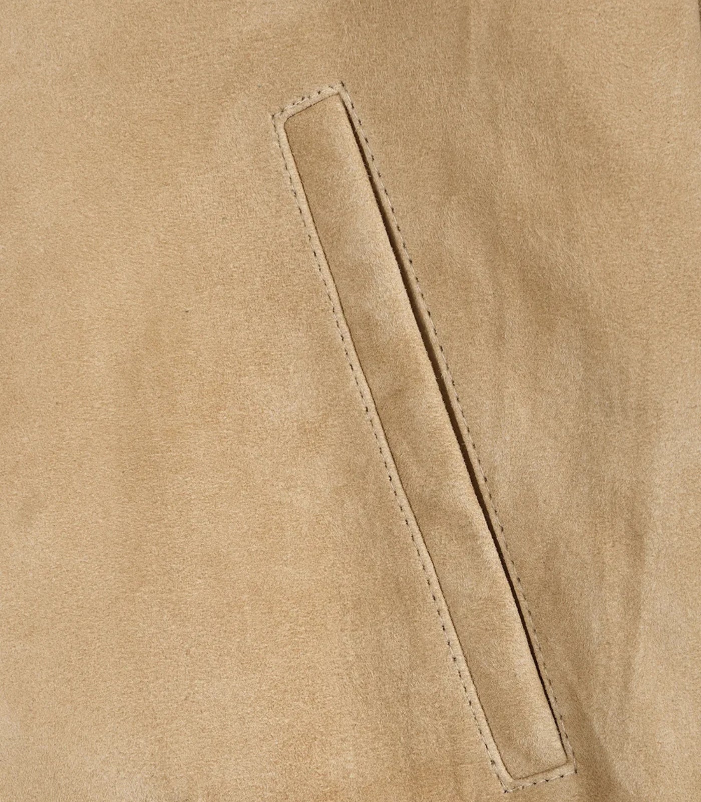 Men’s Camel Brown Real Suede Bomber Jacket Premium Zip Front Style