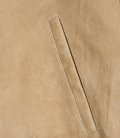 Men’s Camel Brown Real Suede Bomber Jacket Premium Zip Front Style