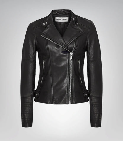 Women’s Genuine Leather Jacket Handmade Sheepskin Cropped Street Style