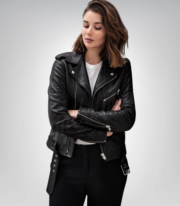 Women’s Black Leather Jacket 100% Original Lambskin