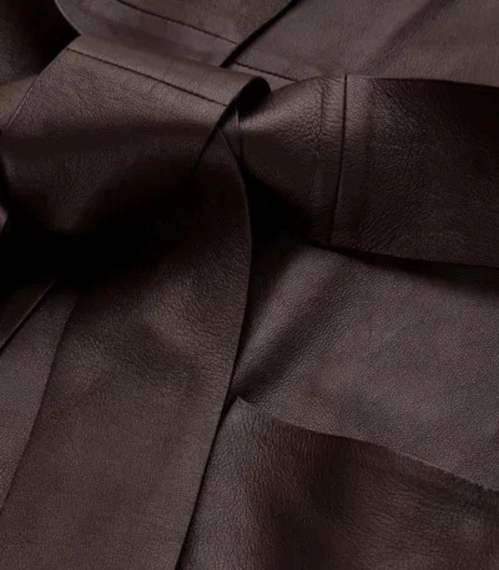 Women’s Leather Trench Coat | Long Elegant Leather Coat