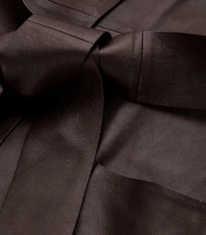 Women’s Leather Trench Coat | Long Elegant Leather Coat