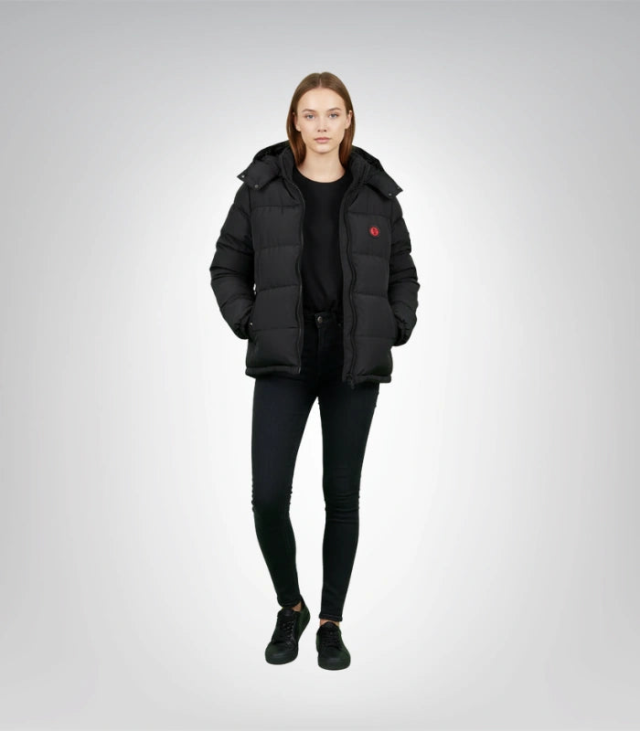 Men’s Trapstar Irongate glossy black puffer – luxury street fashion