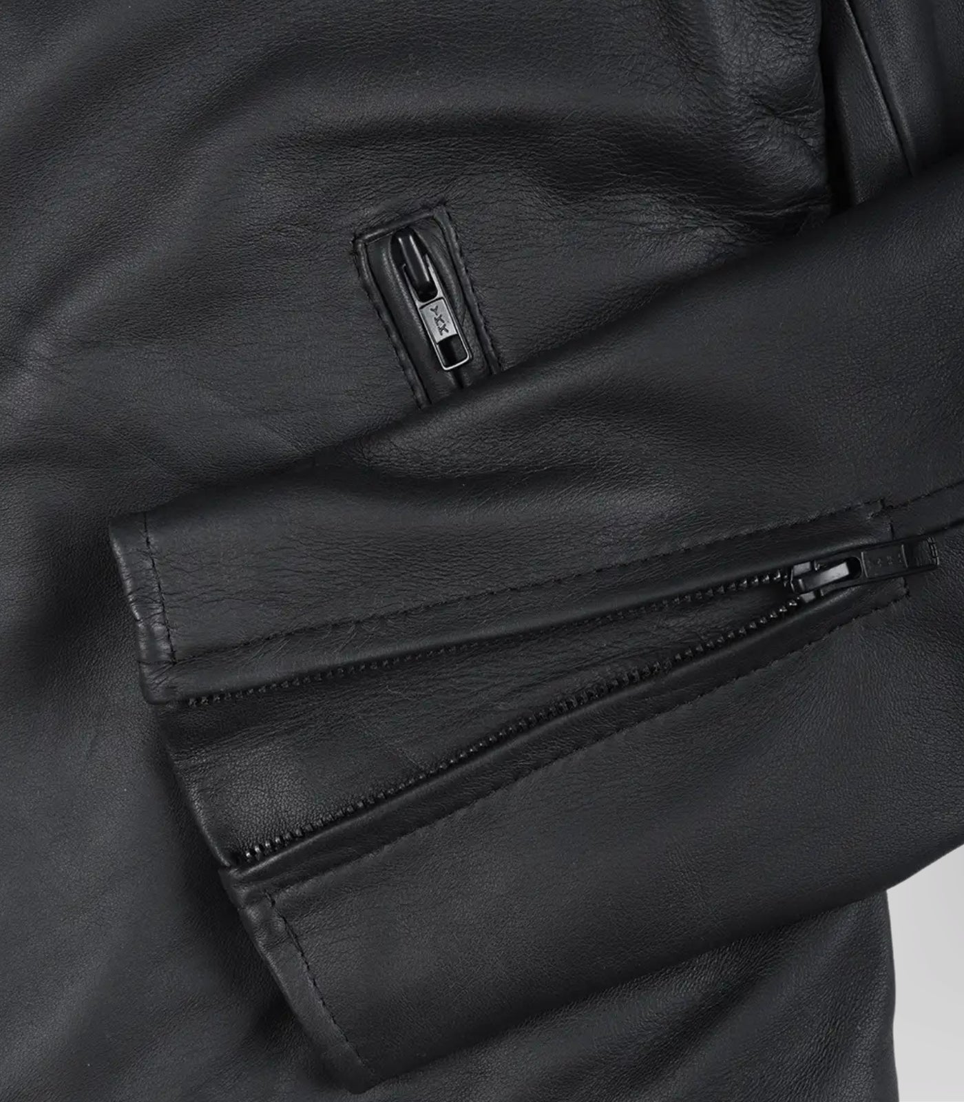 Men’s Genuine Leather Biker Jacket Matte Black Finish